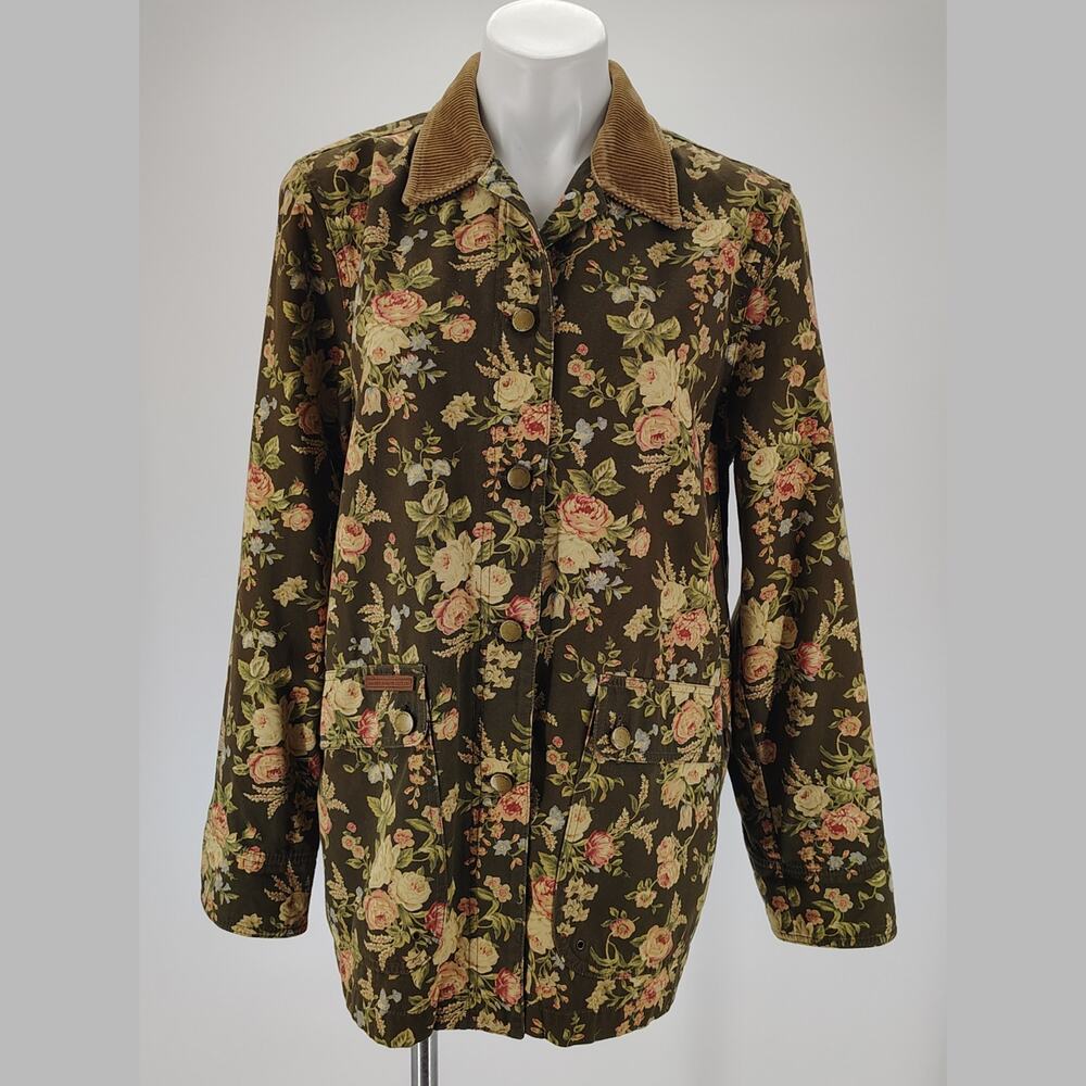 Vintage 90s Ralph Lauren Floral Barn Chore Jacket Corduroy M